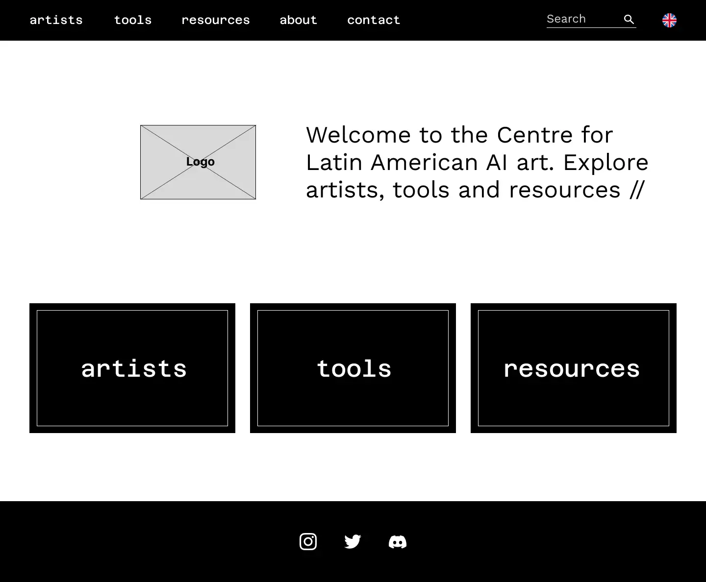 home desktop wireframe