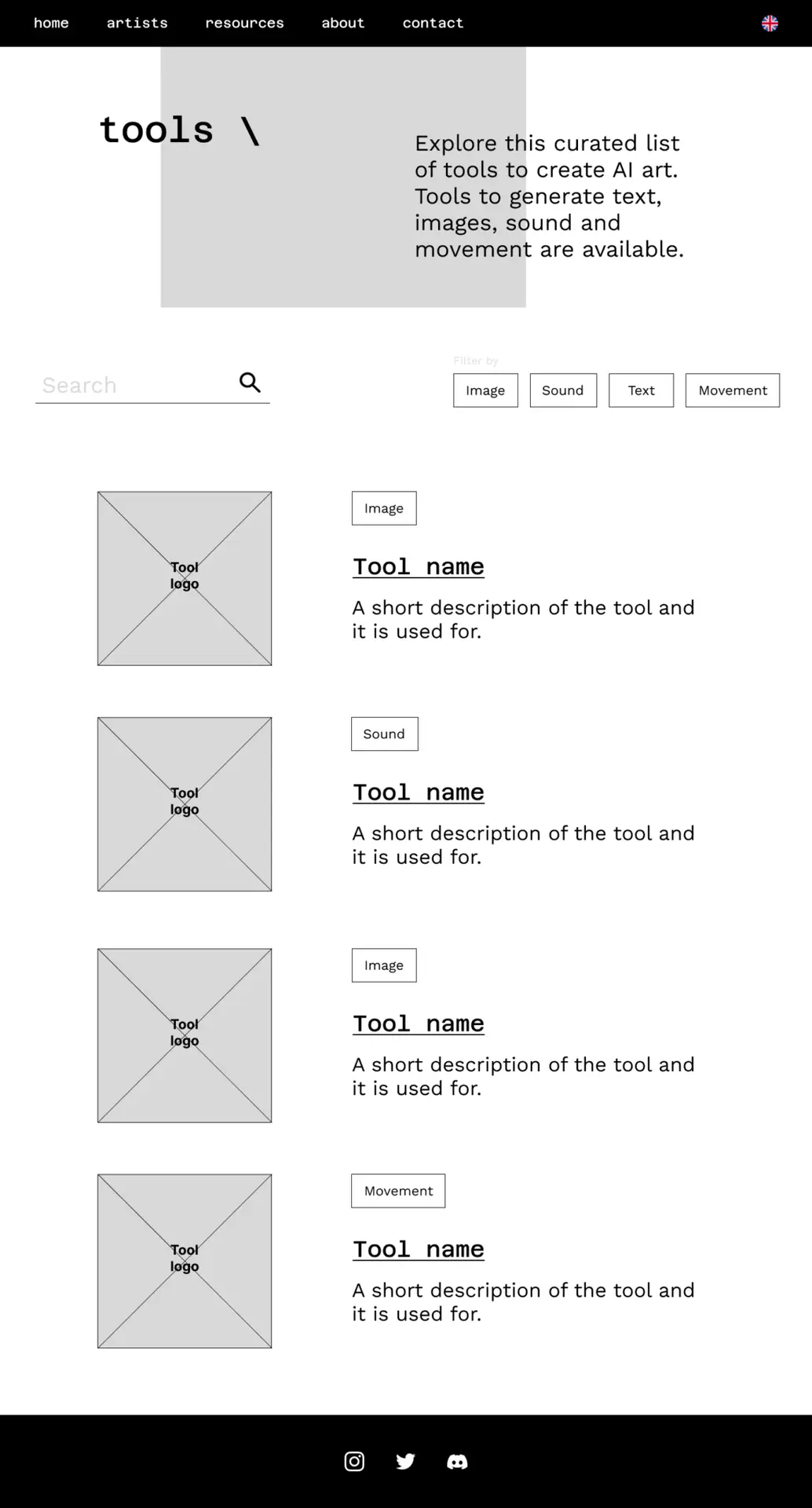 resources desktop wireframe