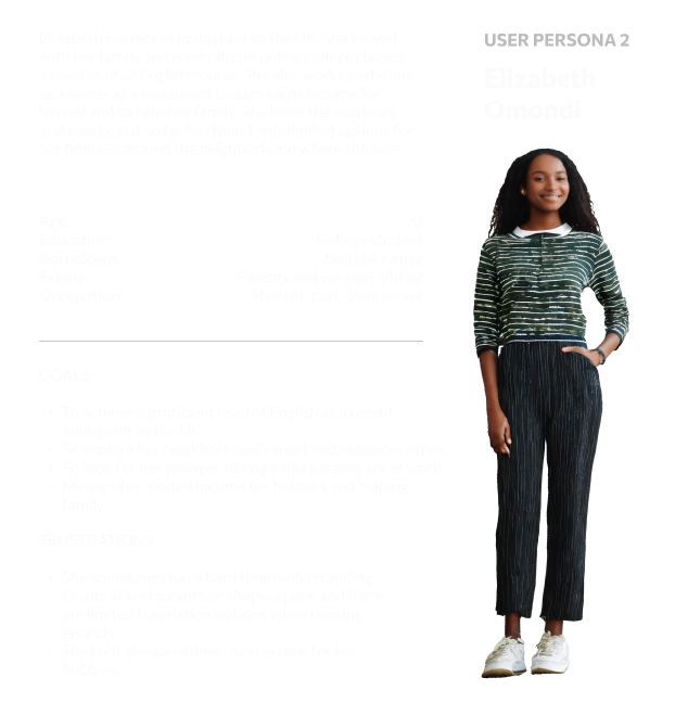 Elizabeth's User Persona